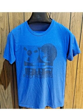 2011 Foo Fighters Shirt Wasting Light Tour Small Blue No Tag Small Bleach Spot